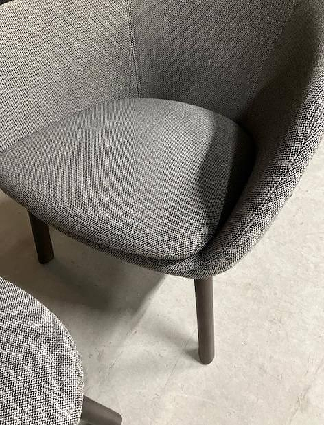 Vitra Hal Stoff Credo Grau Hocker Eiche 7