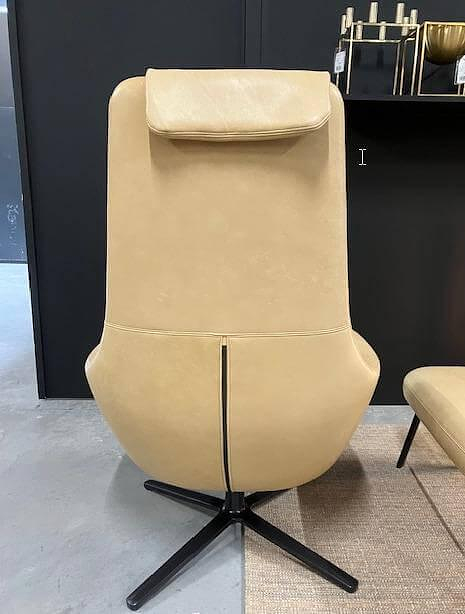 Vitra Repos Armchair Natural Leather Caramel with Ottoman 2