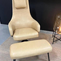 Vitra Repos Armchair Natural Leather Caramel with Ottoman 7