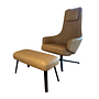 Vitra Repos Armchair Natural Leather Caramel with Ottoman 6