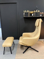 Vitra Repos Armchair Natural Leather Caramel with Ottoman 11