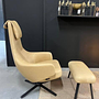 Vitra Repos Armchair Natural Leather Caramel with Ottoman 10