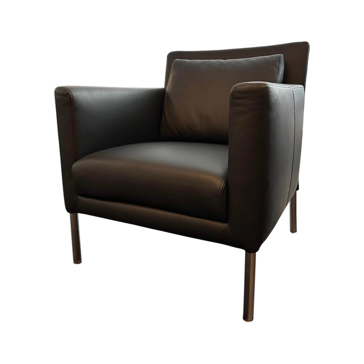 Walter Knoll Sessel Jason Leder Nappa Schwarz Metallgestell 0