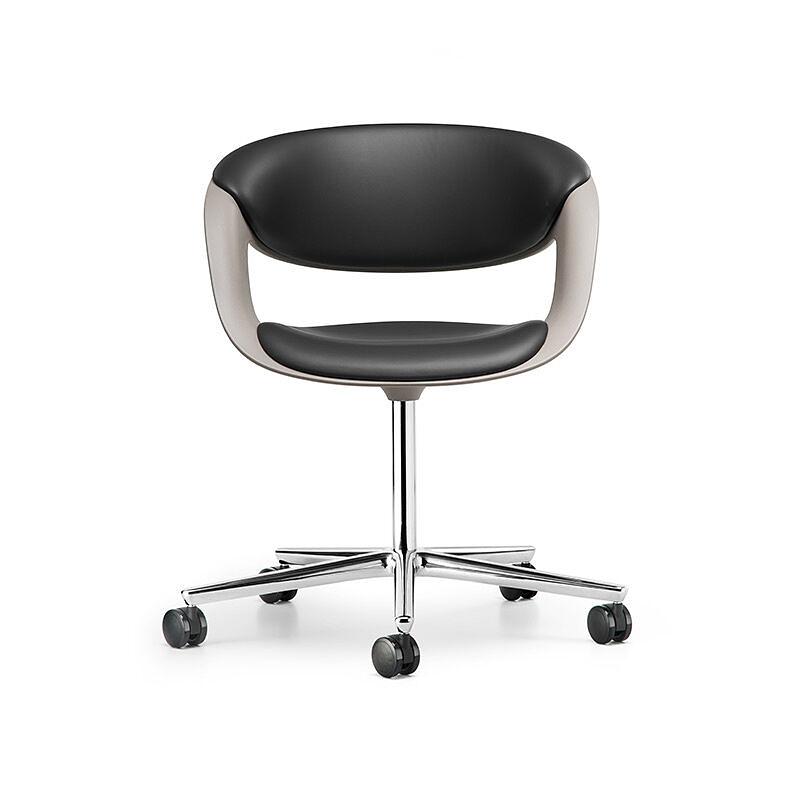 Walter Knoll Lox Leather Congress Chair Black Aluminum 1