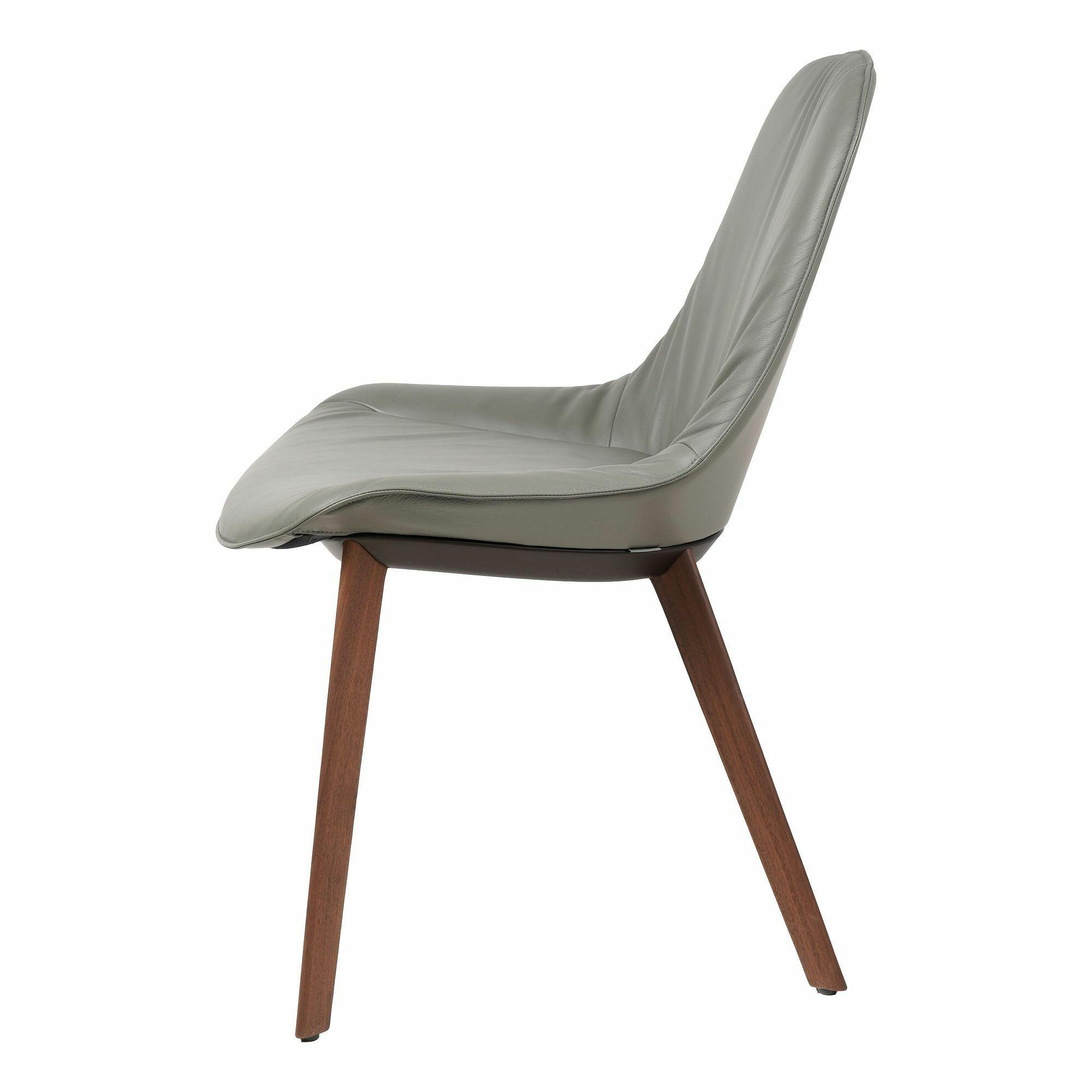 Walter Knoll Stuhl Sheru Leder Nussbaum Grau 1
