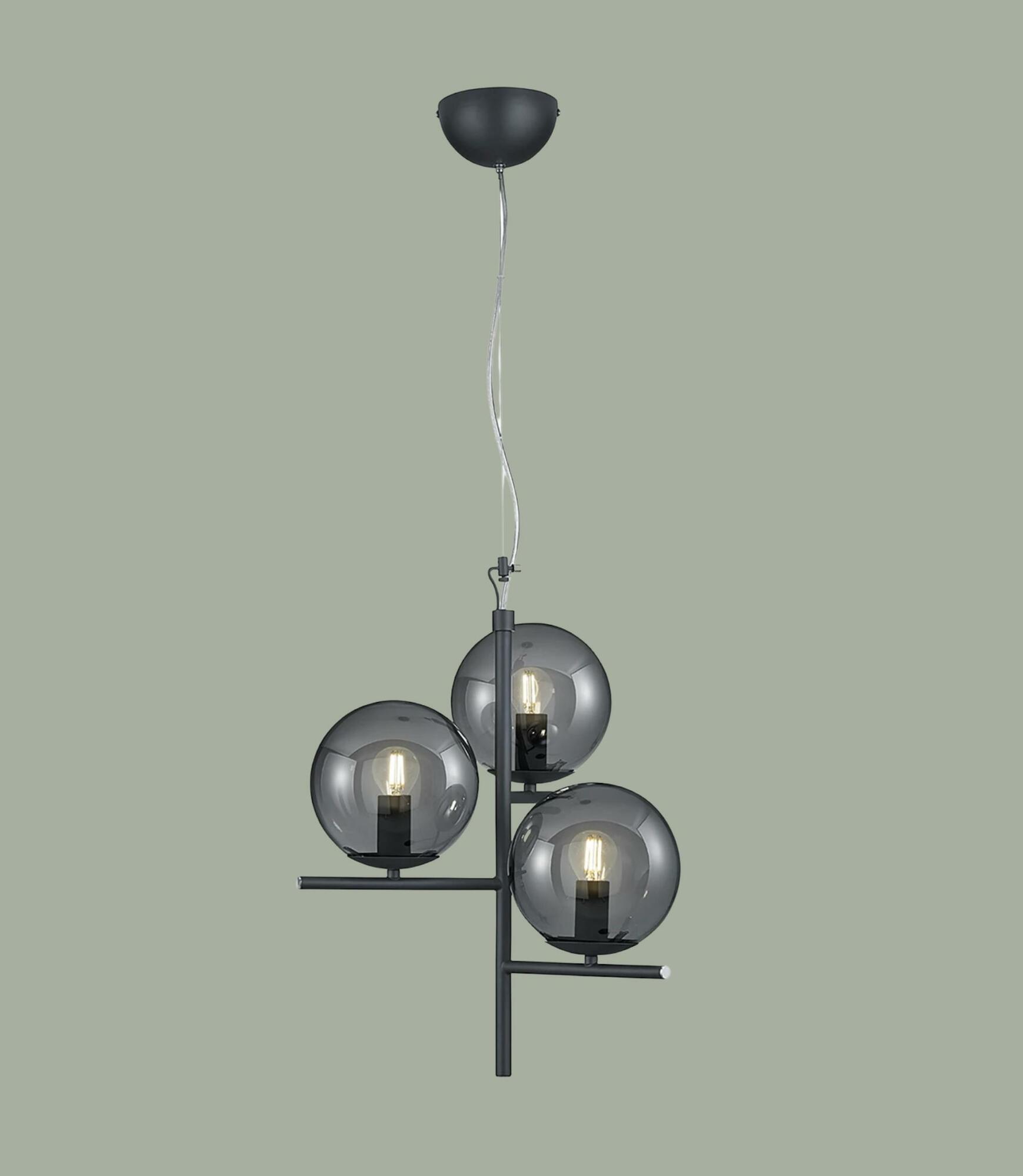 3-flammige Pendelleuchte Metall Schwarz 1