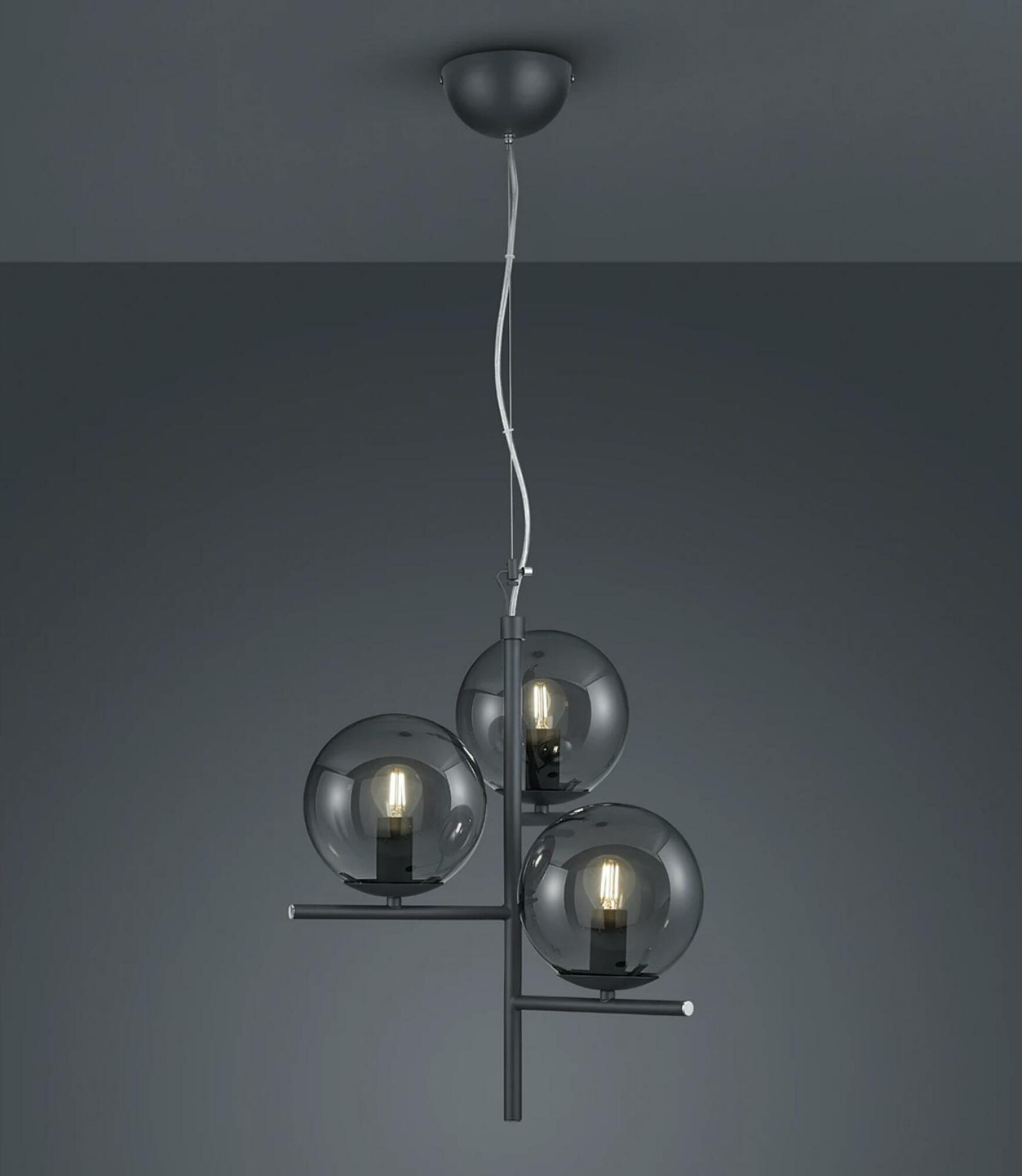 3-flammige Pendelleuchte Metall Schwarz 2