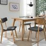 2x Dining chair Rubberwood and fabric grey 0