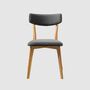 2x Dining chair Rubberwood and fabric grey 2
