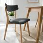 2x Dining chair Rubberwood and fabric grey 3