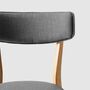 2x Dining chair Rubberwood and fabric grey 4