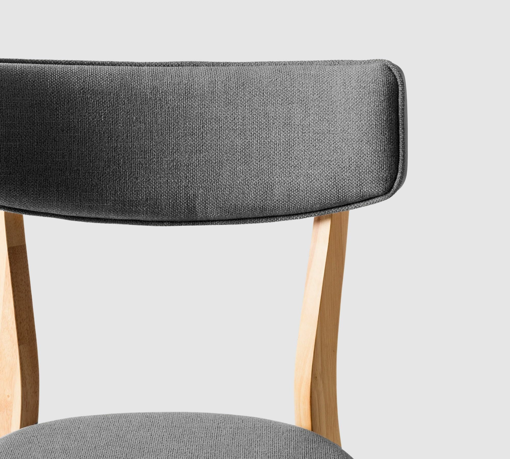 2x Dining chair Rubberwood and fabric grey 4