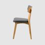 2x Dining chair Rubberwood and fabric grey 5