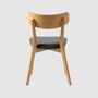 2x Dining chair Rubberwood and fabric grey 6
