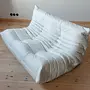 Togo Sofa 2-Sitzer Madras-Leder Weiß 1