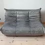 Togo Sofa 2-seater Velvet Silver Grey 1