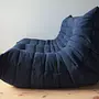 Togo Sofa 2-seater Textile Navy Blue 3