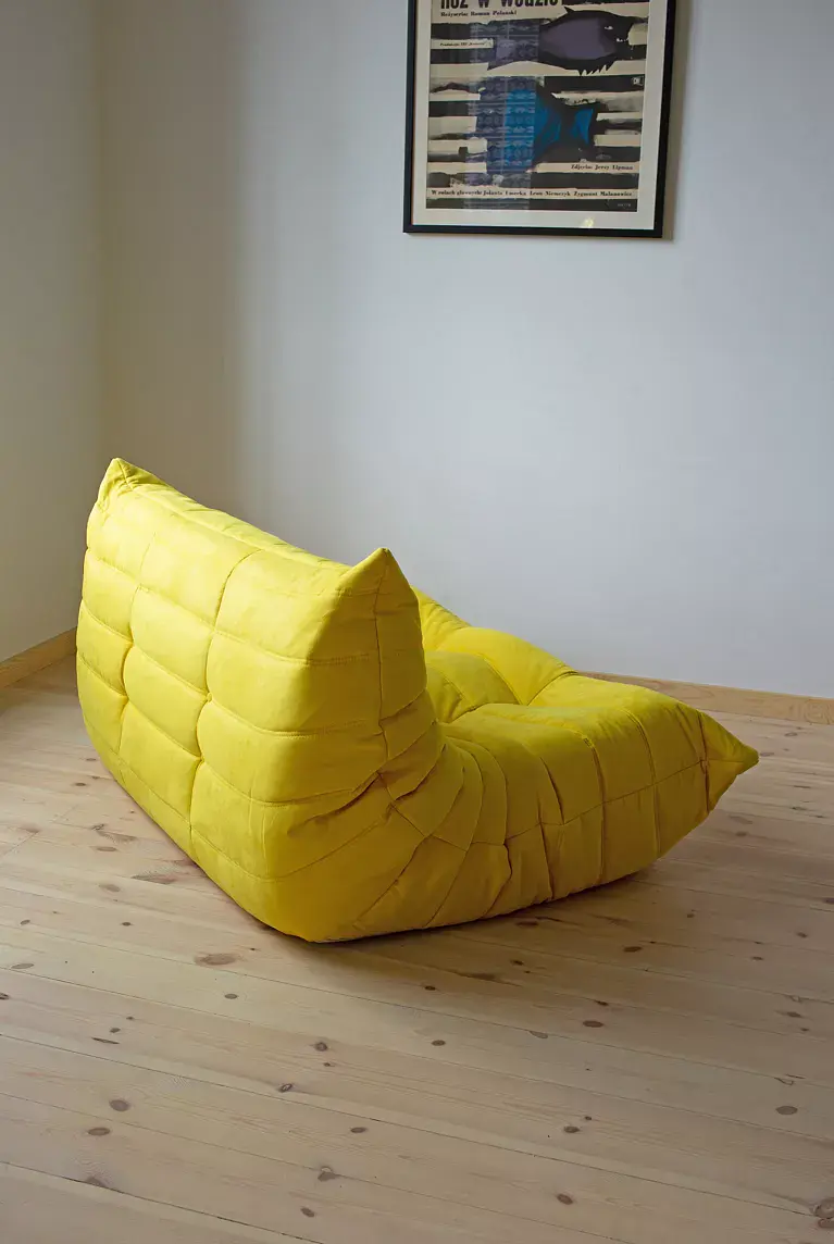Togo Sofa 2-seater textile lemon yellow 3