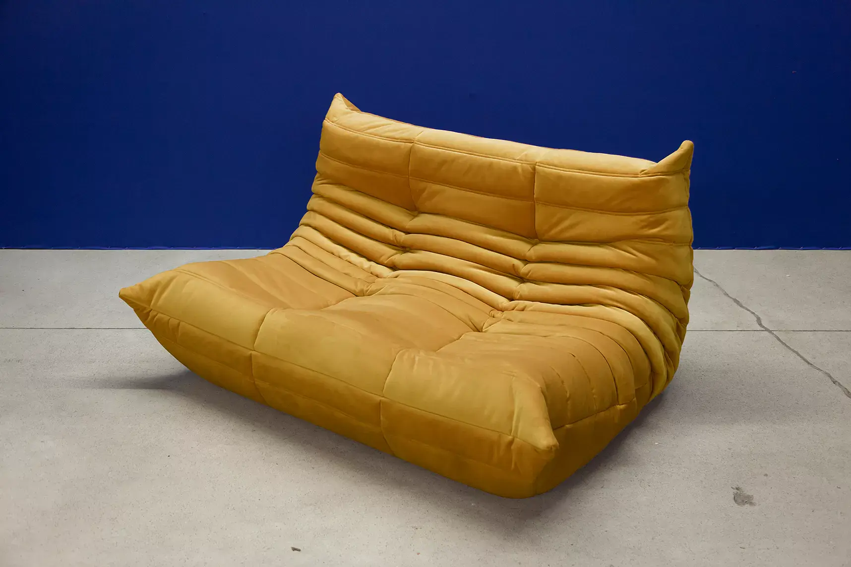 Togo Sofa 2-seater Mustard Yellow Velvet 2