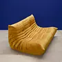 Togo Sofa 2-seater Mustard Yellow Velvet 5