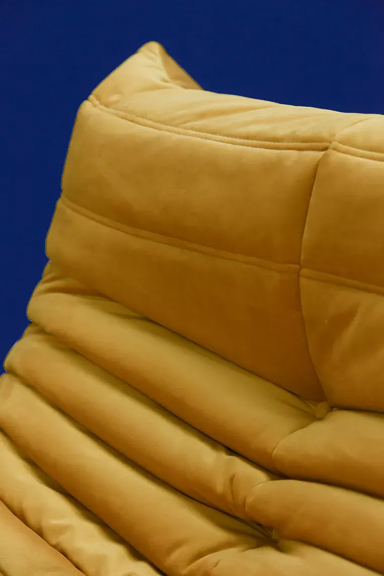 Togo Sofa 2-seater Mustard Yellow Velvet 7
