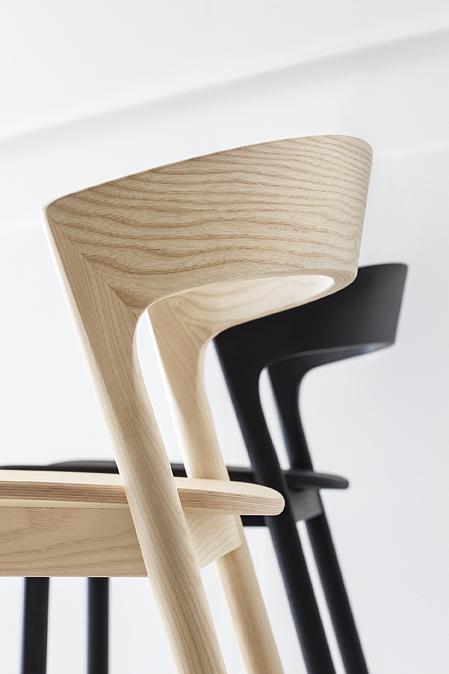 Edith stool in solid ash wood Black 2