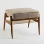 Fox Footstool Wood Bouclé Beige 0