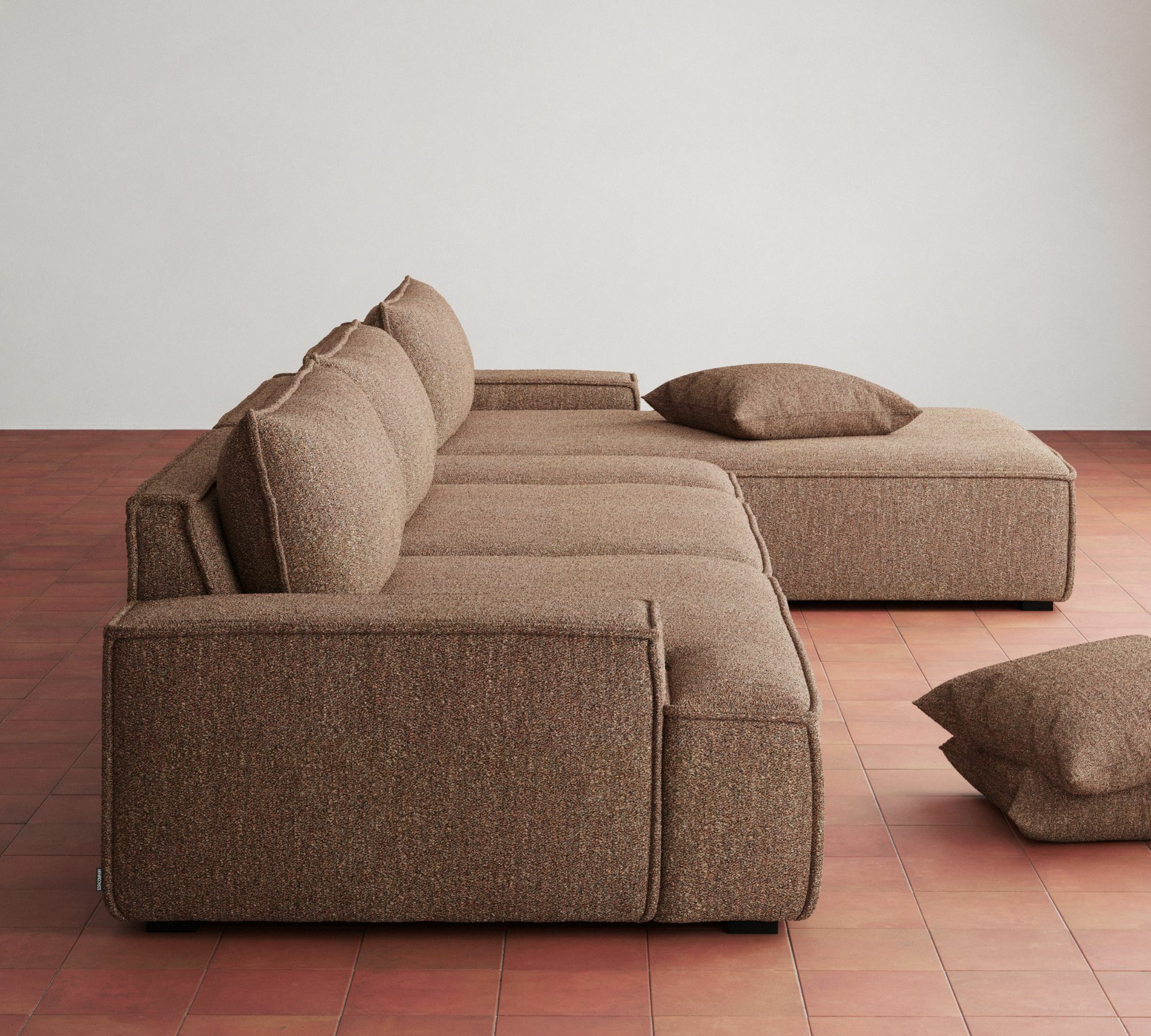 Daphne Module 1-Seater Left Pebble Rust 5