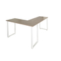 Corner desk wood decor grey white 165 x 120 cm 3