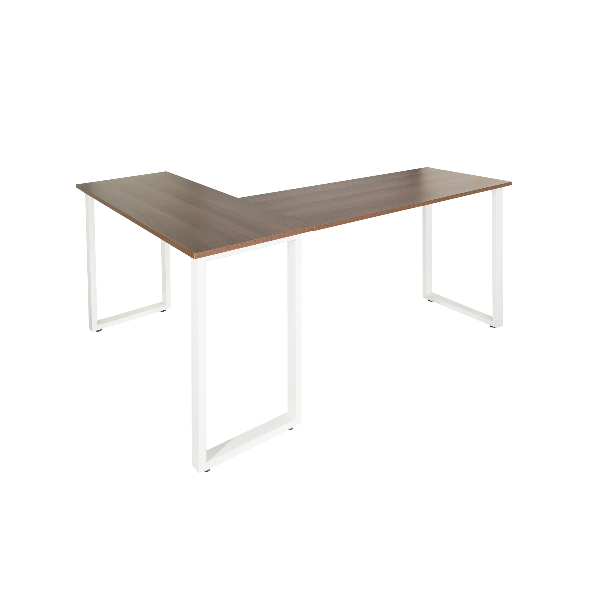 Corner desk wood decor walnut white 160 x 120 cm 1