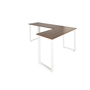 Corner desk wood decor walnut white 160 x 120 cm 3