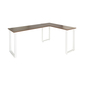 Corner desk wood decor walnut white 160 x 120 cm 5