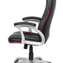 Executive chair faux leather black red 3