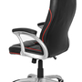 Executive chair faux leather black red 4
