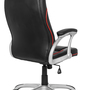 Executive chair faux leather black red 6