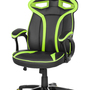 Gaming office chair artificial leather black green 0