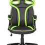 Gaming office chair artificial leather black green 1