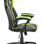 Gaming office chair artificial leather black green 3