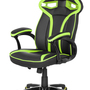 Gaming office chair artificial leather black green 9