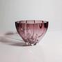 Vintage Kristallglasschale in Cranberry & Transparent 0