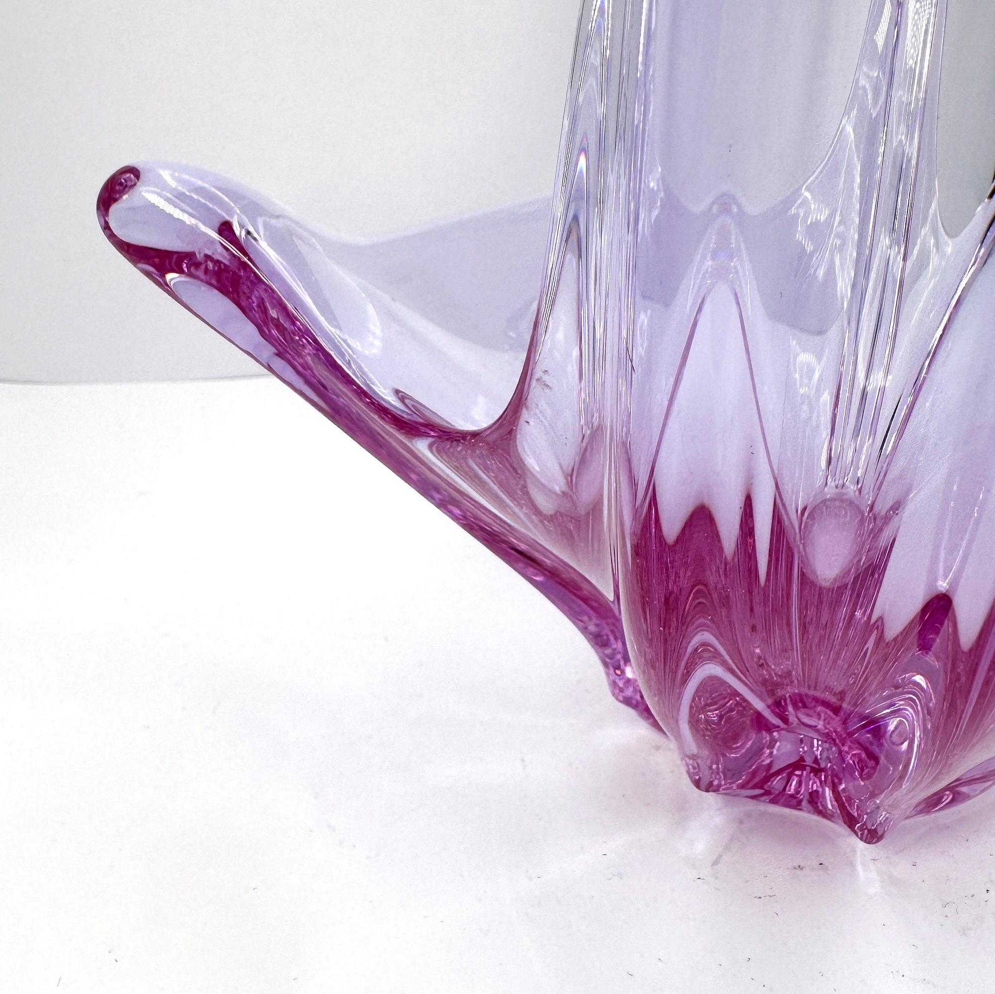 XXL Vintage Alexandrit-Glasschale in Flieder & Rosa 3