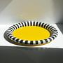 Vintage Postmodernes Metalltablett in Gelb 2