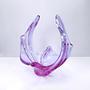 XXL Vintage Alexandrit-Glasschale in Flieder & Rosa 1