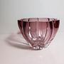 Vintage Kristallglasschale in Cranberry & Transparent 3