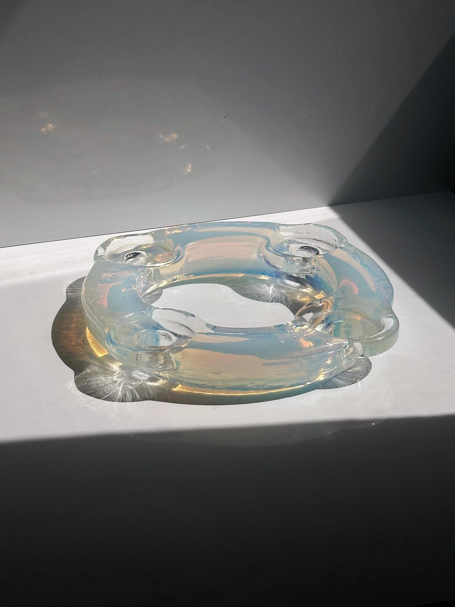 Murano Opalglas Kerzenhalter für 4 Kerzen 6