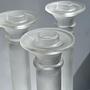 3 Vintage Glas Kerzenhalter in Säulenform, mattiert, 1980er 3