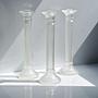 3 Vintage Glas Kerzenhalter in Säulenform, mattiert, 1980er 2