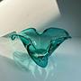 Große Vintage Murano Glasschale in Mintgrün 4