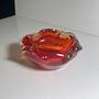 Böhmischer Art Glass Aschenbecher in Rot & Orange 5
