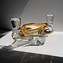 Vintage Murano Glas Aschenbecher mit 2 Kerzenhaltern 0